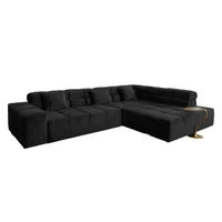 ECKSOFA MIT MOTORISCHEM SITZVORZUG NEVADA Schwarz Velvet - Schwarz, Textil (319/215cm) - KAWOLA
