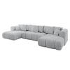 WOHNLANDSCHAFT Ottomane Links CLOUD-U-v1 414x180x40 Grau Cord - Grau, Holzwerkstoff/Kunststoff (414/90/180cm) - ALTDECOR