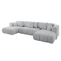 WOHNLANDSCHAFT Ottomane Links CLOUD-U-v1 414x180x40 Grau Cord - Grau, Holzwerkstoff/Kunststoff (414/90/180cm) - ALTDECOR