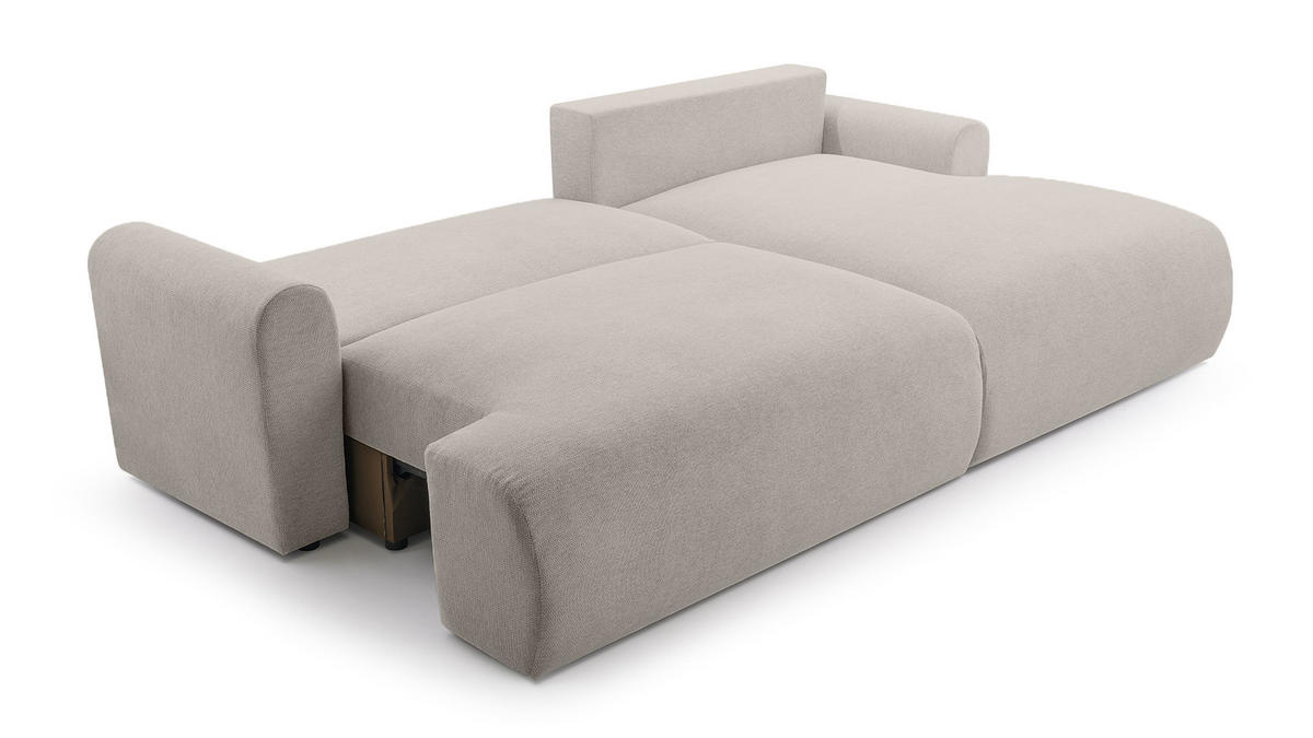 ECKSOFA mit Schlaffunktion Brauel, Beige - Beige, Textil (150/260cm) - Meblito