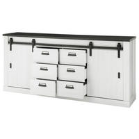 SIDEBOARD Shelton-61 - Weiß, Holzwerkstoff (201/91/43cm) - Lomado