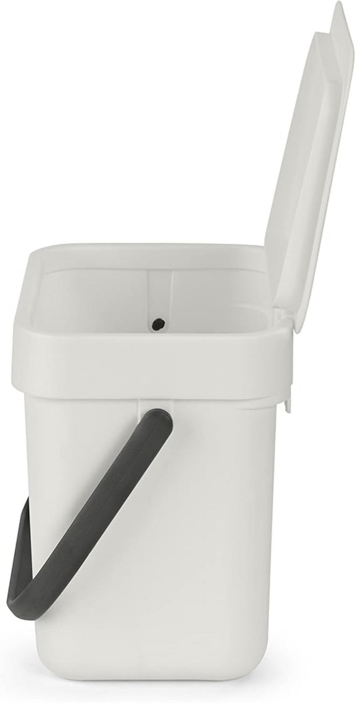 MÜLLEIMER Mit Stay Open Deckel 3 Liter 17,4 x 18,8 x 13,9 cm Kunststoff Hellgrau - Grau, Kunststoff (18.8/17.4/13.9cm) - PROREGAL