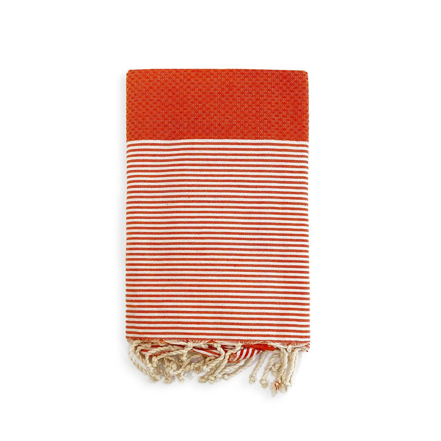 HAMAMTUCH Mikanda Orange 200x200 190g/m² - Orange, Textil (200/200cm) - LE COMPTOIR DE LA PLAGE