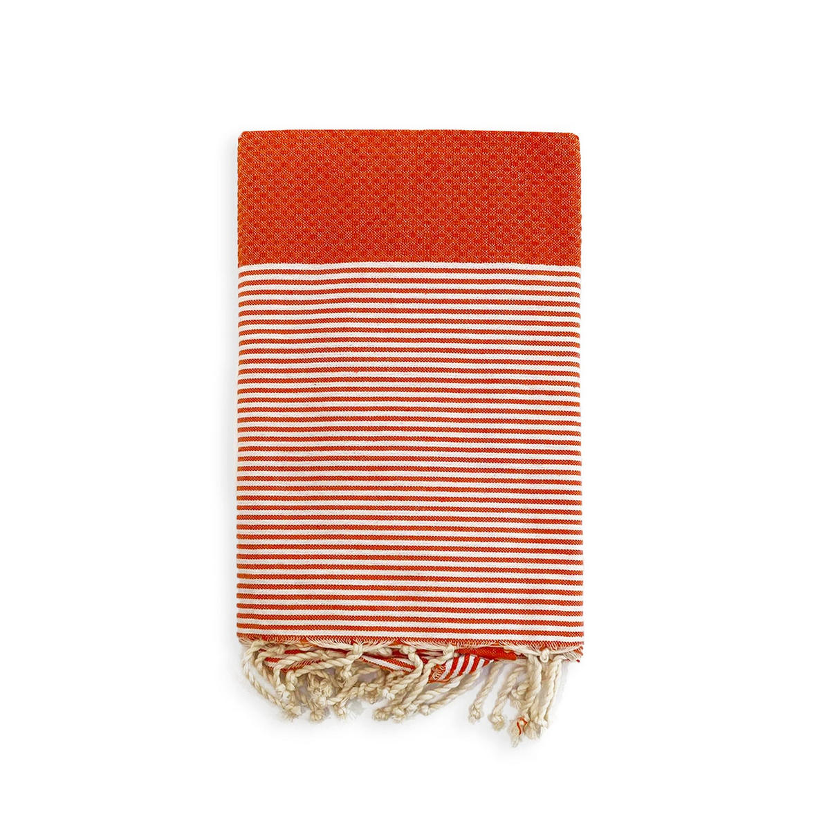 HAMAMTUCH Mikanda Orange 200x200 190g/m² - Orange, Textil (200/200cm) - LE COMPTOIR DE LA PLAGE