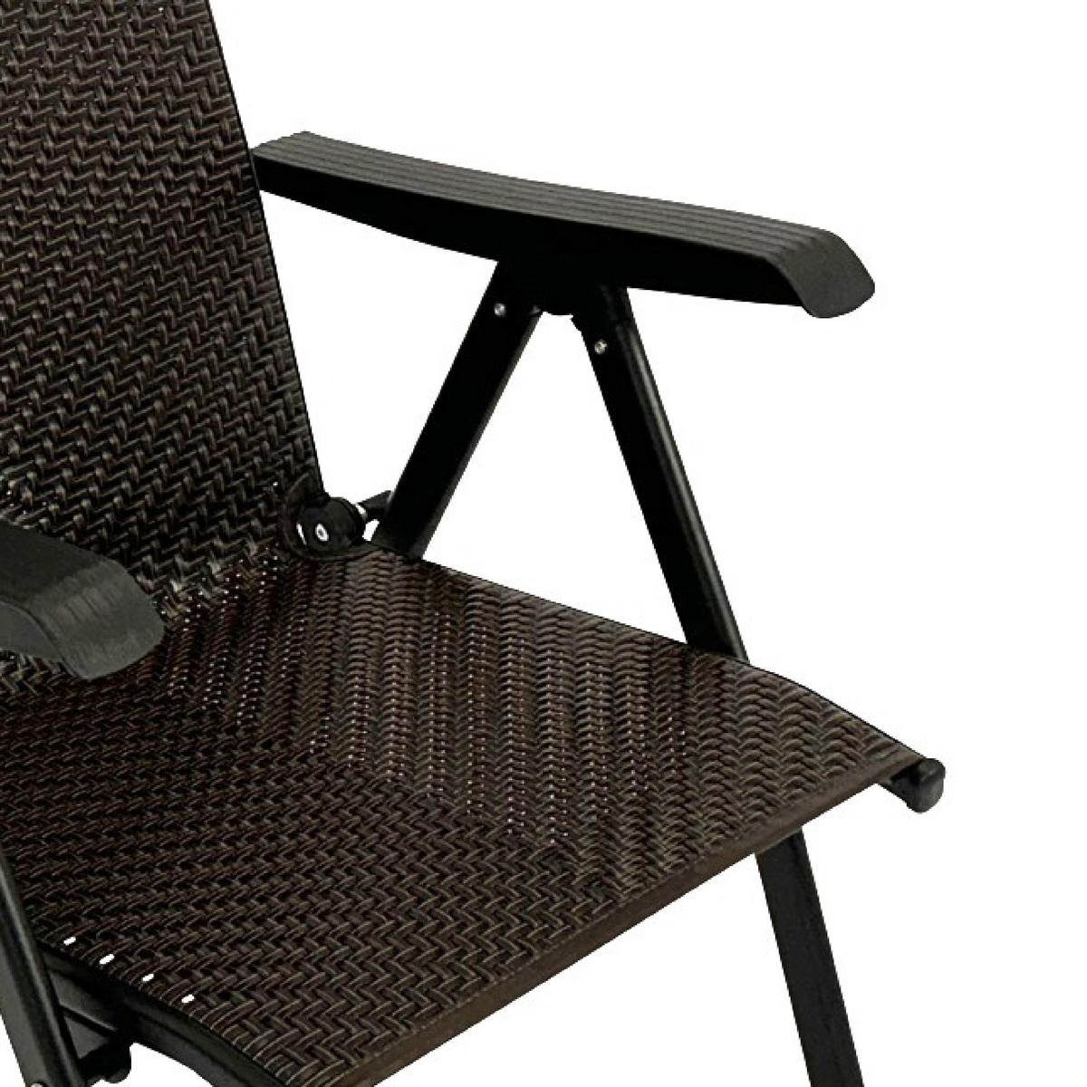 KLAPPSESSEL Washington - 2er-Set Hochlehner Ausführung 7-fach verstellbar, Gestell Stahl grau, Polyrattan braun - Braun, Metall (58/111/71cm) - TPFGarden