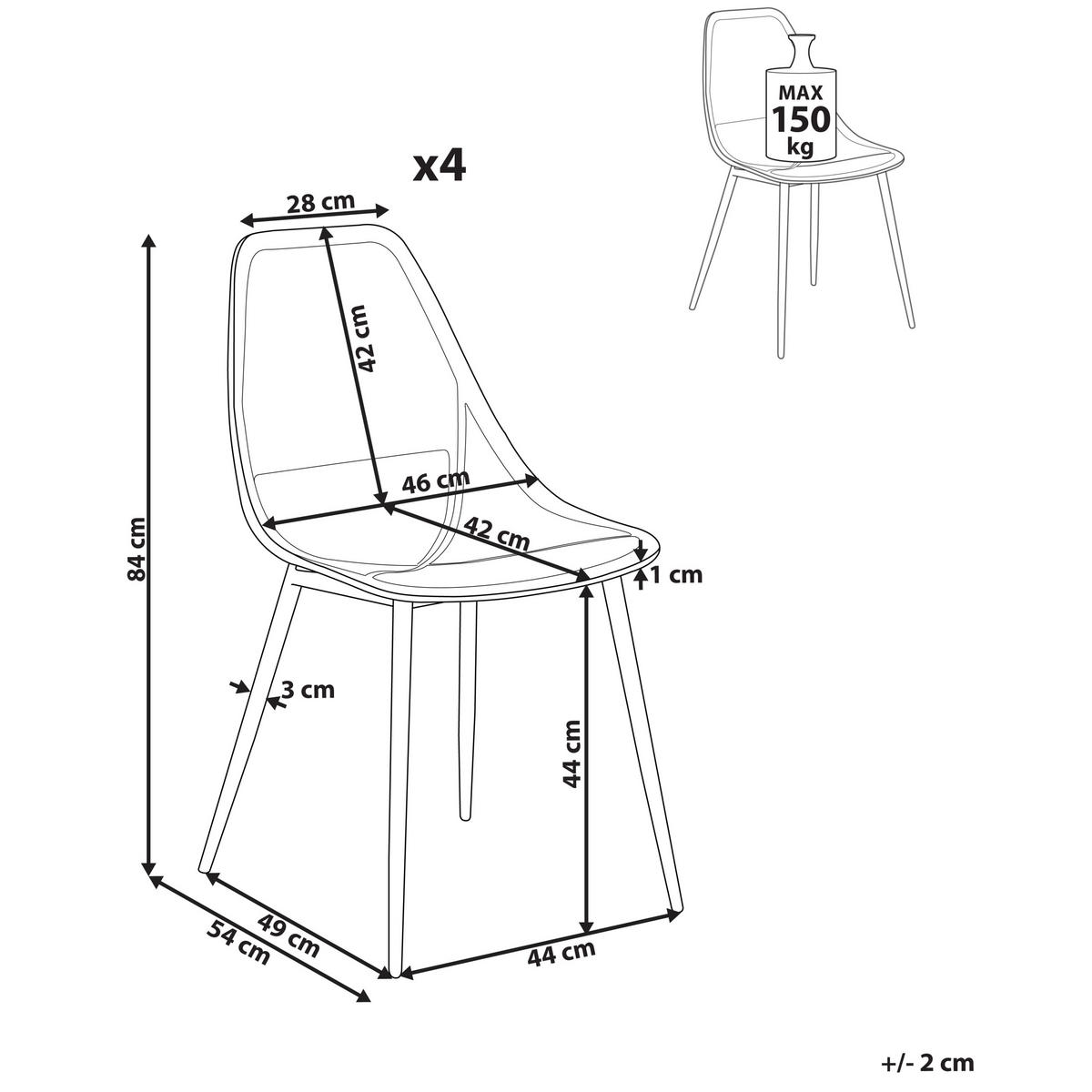 ESSZIMMERSTUHL 4er-Set Beige Hazelton - Beige/Braun, Kunststoff (46/84/54cm) - Beliani