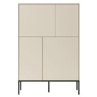 HIGHBOARD Bellezo Creme 95 cm hoch - Creme/Schwarz, Holzwerkstoff/Metall (95/142/41cm) - Selsey