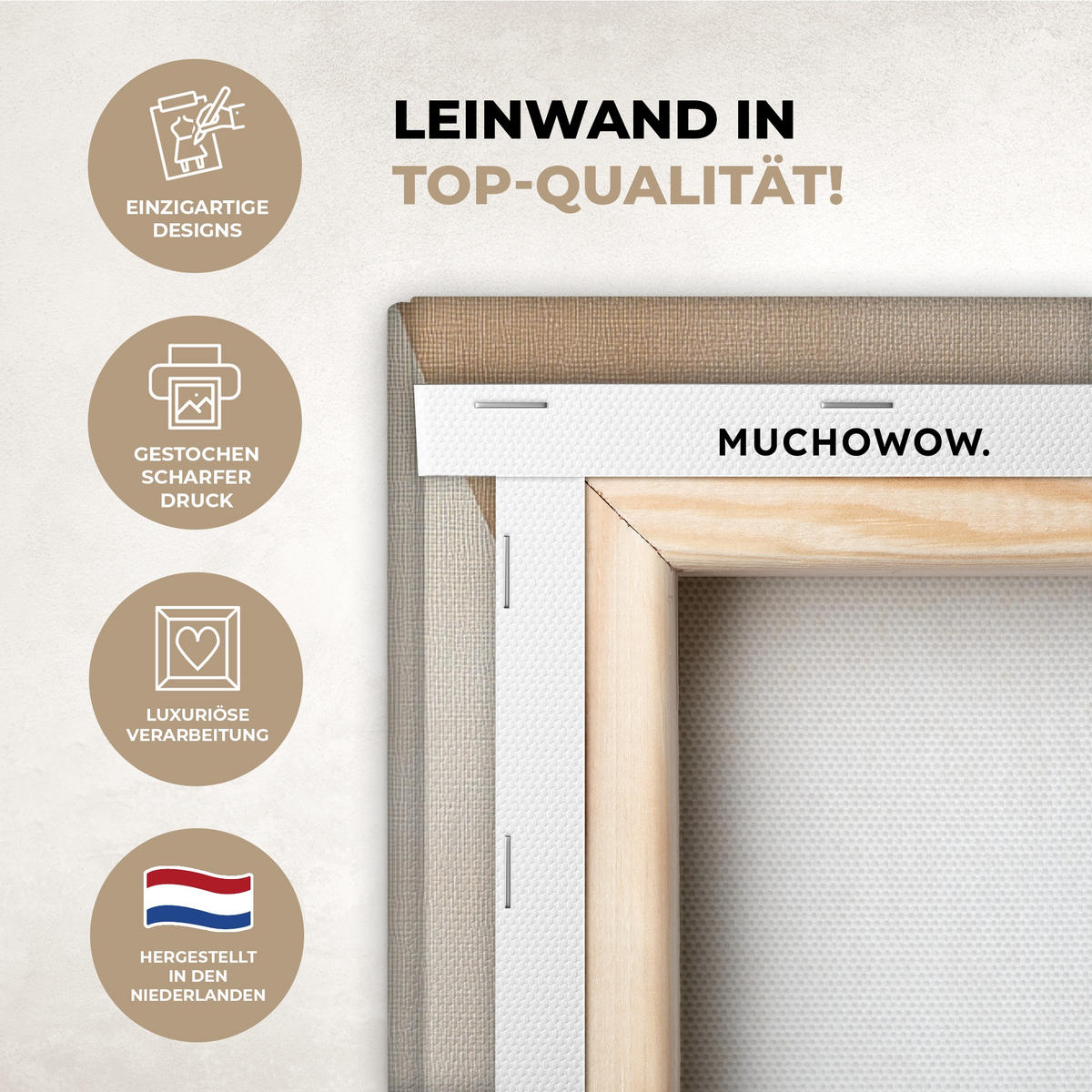 LEINWANDBILD Braun - Japandi - Abstrakt 40x60 cm - Beige, Textil (40/60cm) - MuchoWow