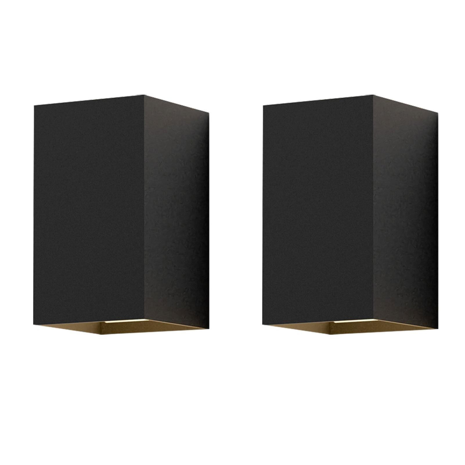 AUSSENWANDLEUCHTE Helligar 10/10/10 cm (2er-set) - Schwarz, Metall (10/10/10cm) - ZMH