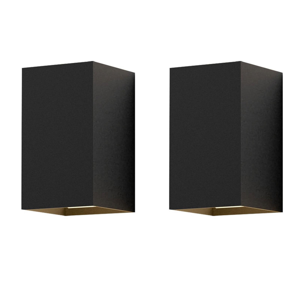 AUSSENWANDLEUCHTE Helligar 10/10/10 cm (2er-set) - Schwarz, Metall (10/10/10cm) - ZMH