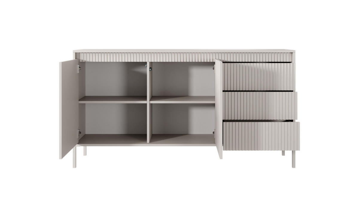KOMMODE Beige Senso 153/81 cm - Beige, Holzwerkstoff (153/81/39cm) - Bettso