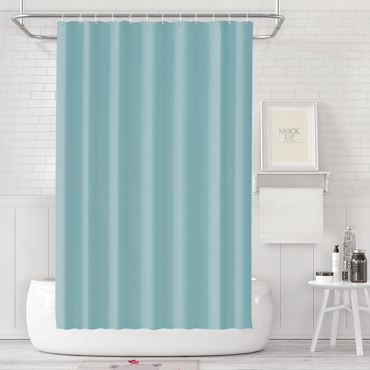 DUSCHVORHANG Blau PEVA wasserabweisend schimmelresistent waschbar mit Ringen - Blau, Kunststoff (180/180cm) - MCBOSON