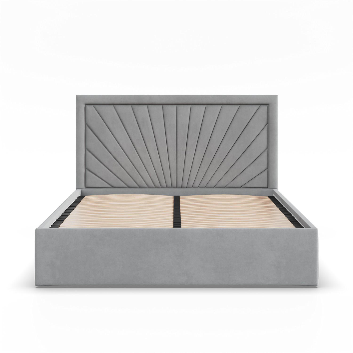 POLSTERBETT MIT KOPFTEIL 140x200 ohne Bettkasten VASTO, Grau - Grau, Textil (140/200cm) - Mebligo