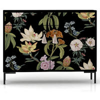 SIDEBOARD MDF 2 Türen und 2 Schubladen mit Blumendruckmuster ALISE JARA - Multicolor/Schwarz, Holzwerkstoff (90/84/45cm) - RNT By Really Nice Things