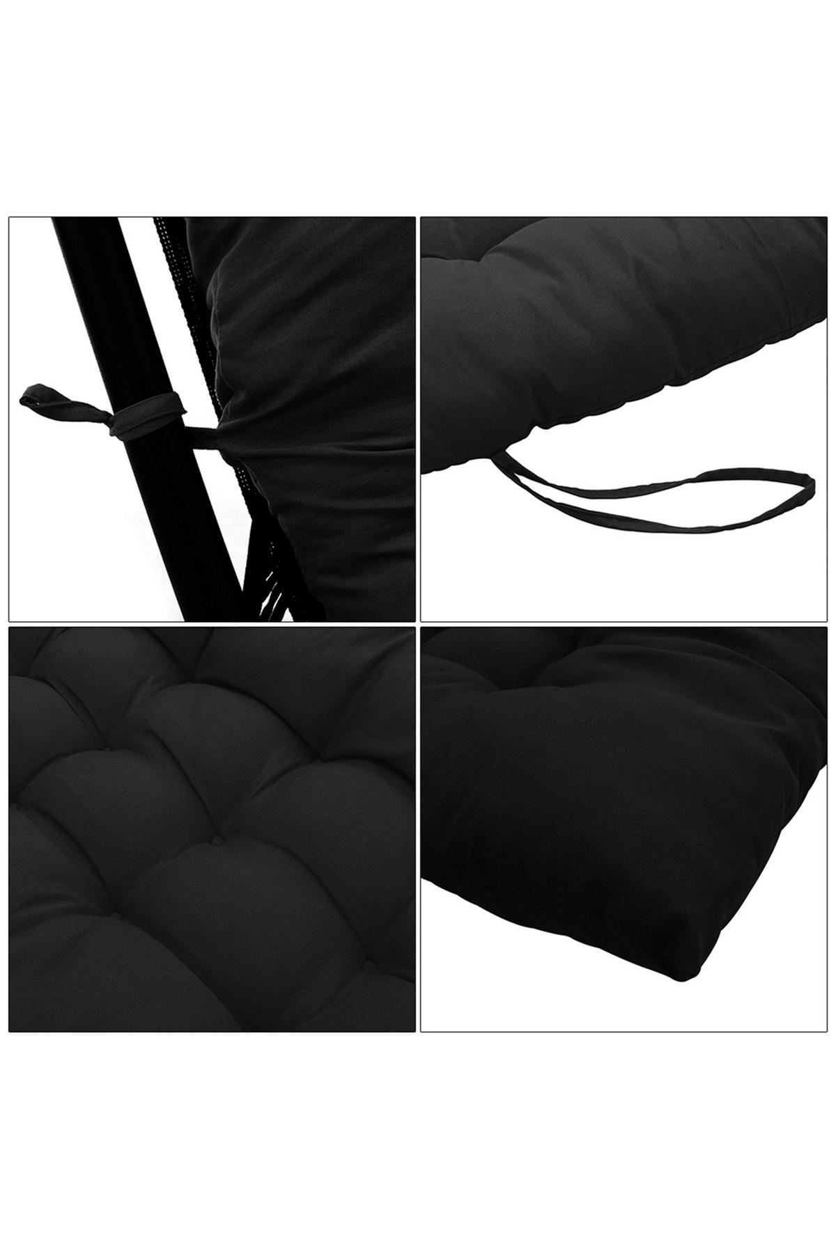 LIEGESTUHLKISSEN aus Baumwollmischung in Schwarz Dickes, weiches und bequemes für den Außenbereich - Schwarz, Textil (40/110cm) - Livingandhome