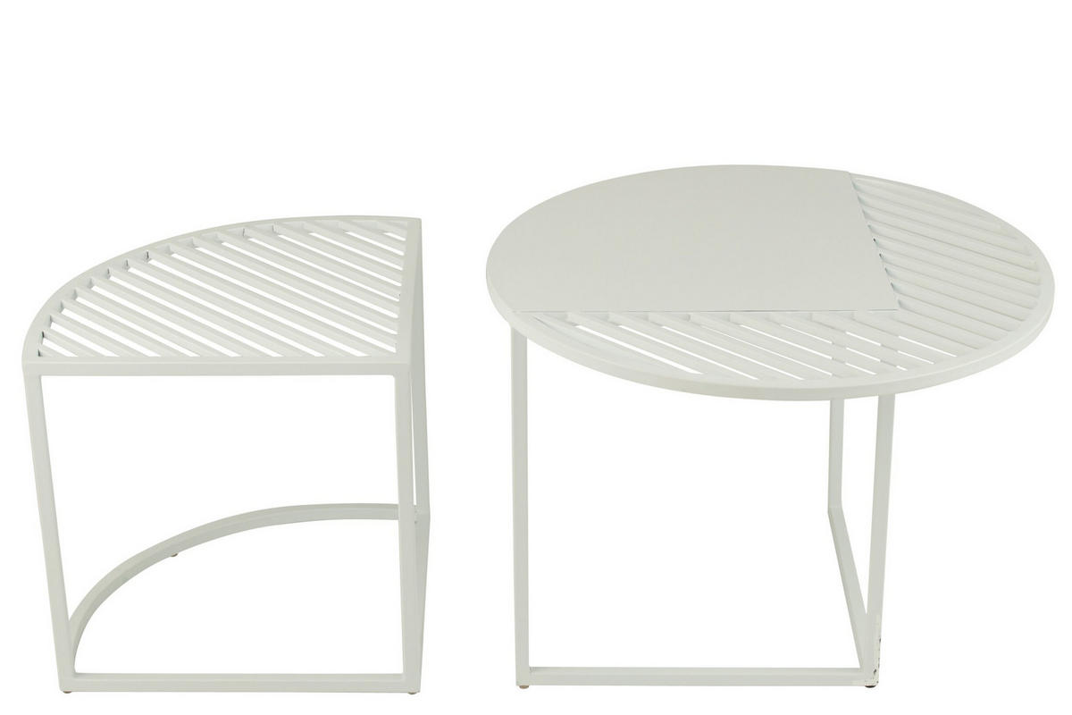 BEISTELLTISCH OUTDOOR RUND Weiß - Weiß, Metall (60/60/45cm) - J-Line