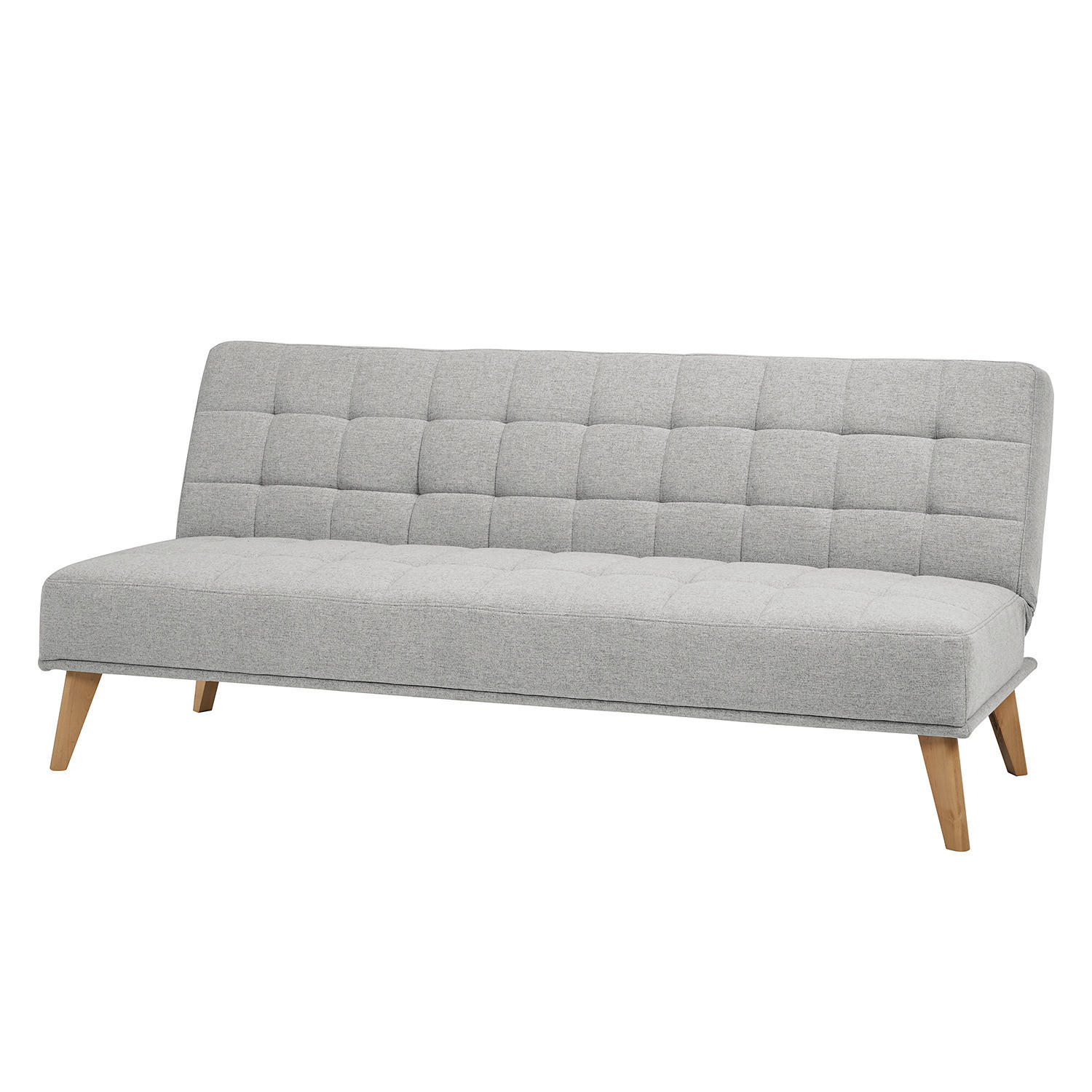 SCHLAFSOFA - Hellbraun/Hellgrau, Holz/Birkenholz (180/81/86cm) - home24