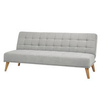 SCHLAFSOFA - Hellbraun/Hellgrau, Holz/Birkenholz (180/81/86cm) - home24