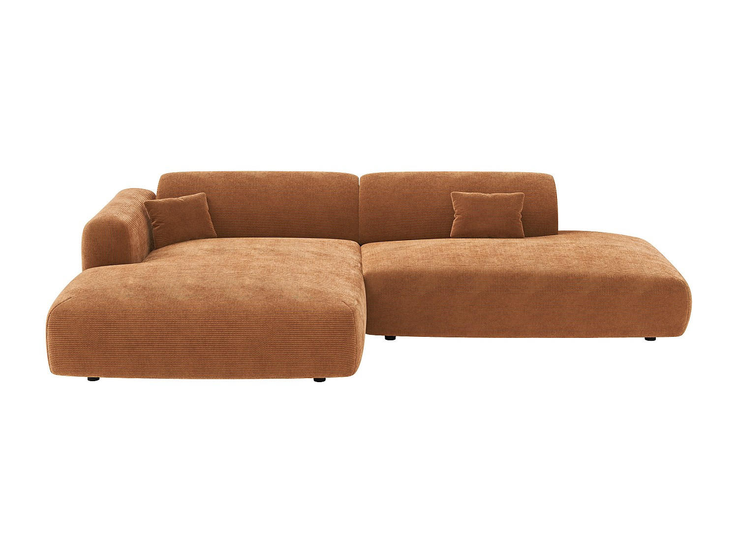 SOFA - 5 Personen - samt - terracotta Pogni - Terracotta, Textil (300/73/160cm) - Vente-Unique