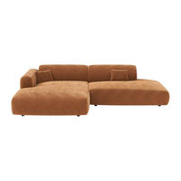 SOFA - 5 Personen - samt - terracotta Pogni - Terracotta, Textil (300/73/160cm) - Vente-Unique