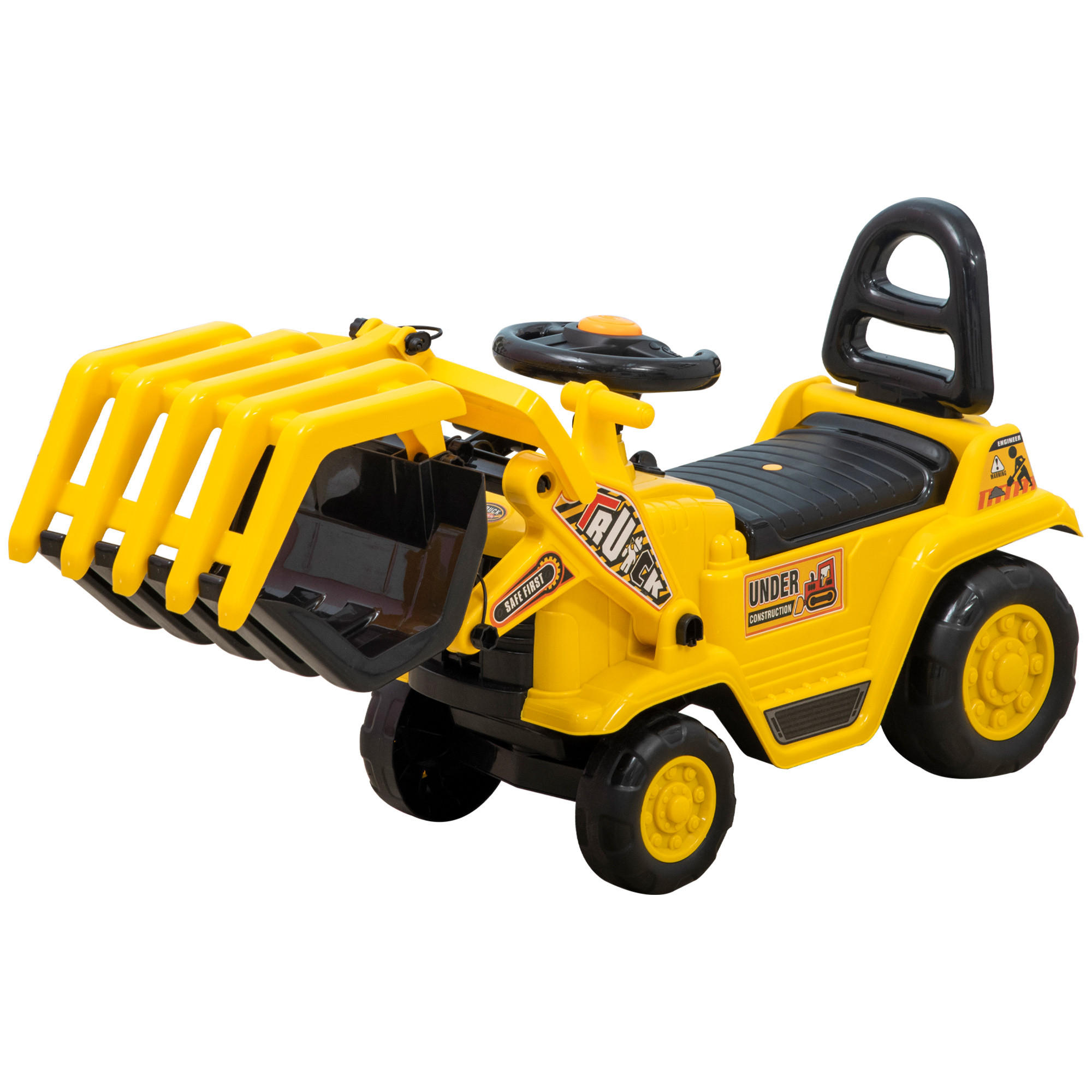 KINDER RUTSCHAUTO, Gelb+Schwarz, Kunststoff+ ABS - Gelb, Kunststoff (83/27/39cm) - HOMCOM