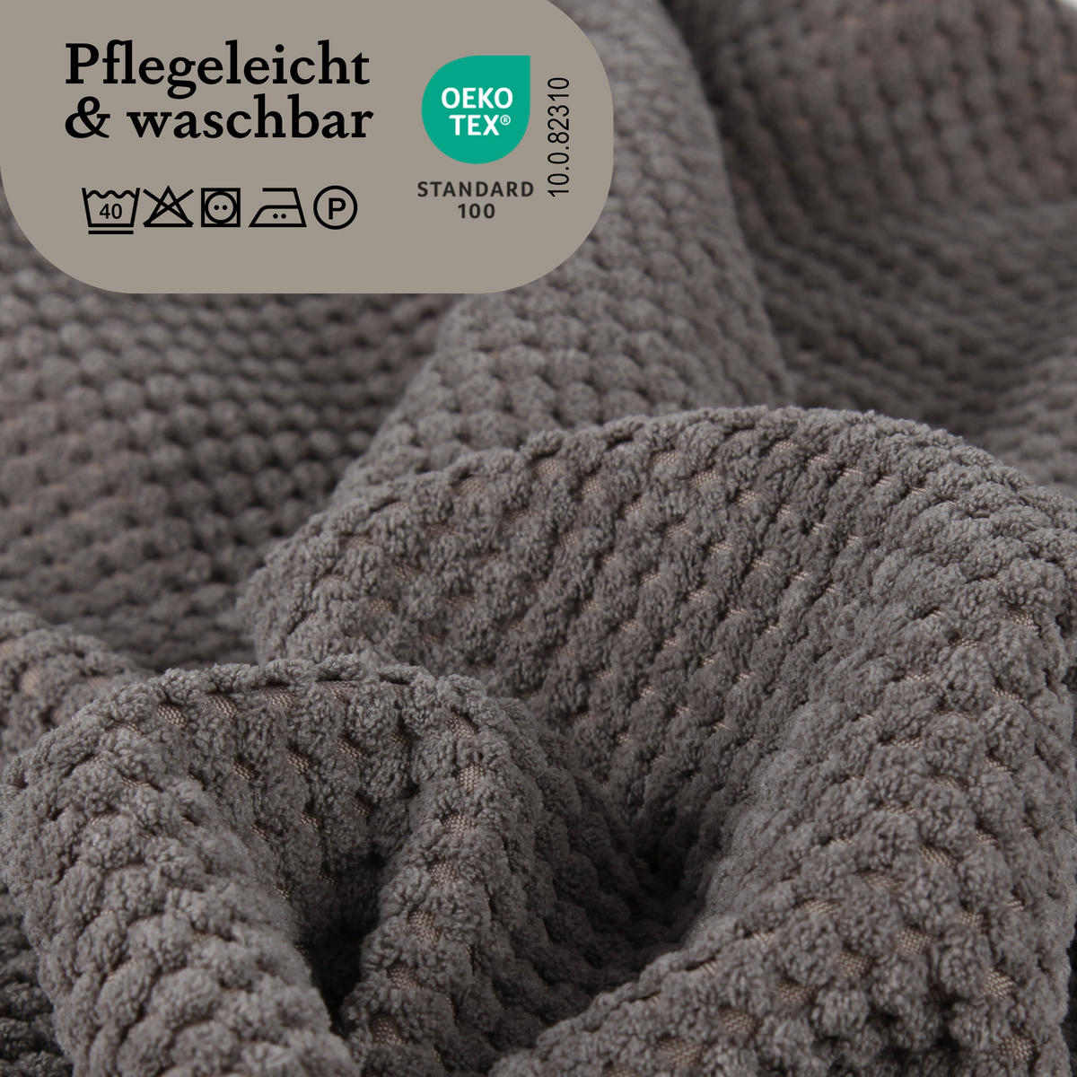 KISSENHÜLLE "Bubble" 60 cm x 60 cm in 3 Farben Graphit - Grau, Textil (60/60cm) - Bestlivings