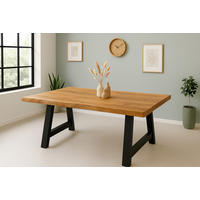 ESSTISCH CALI - Beige/Schwarz, Holz/Metall (100/300/77cm) - SAM