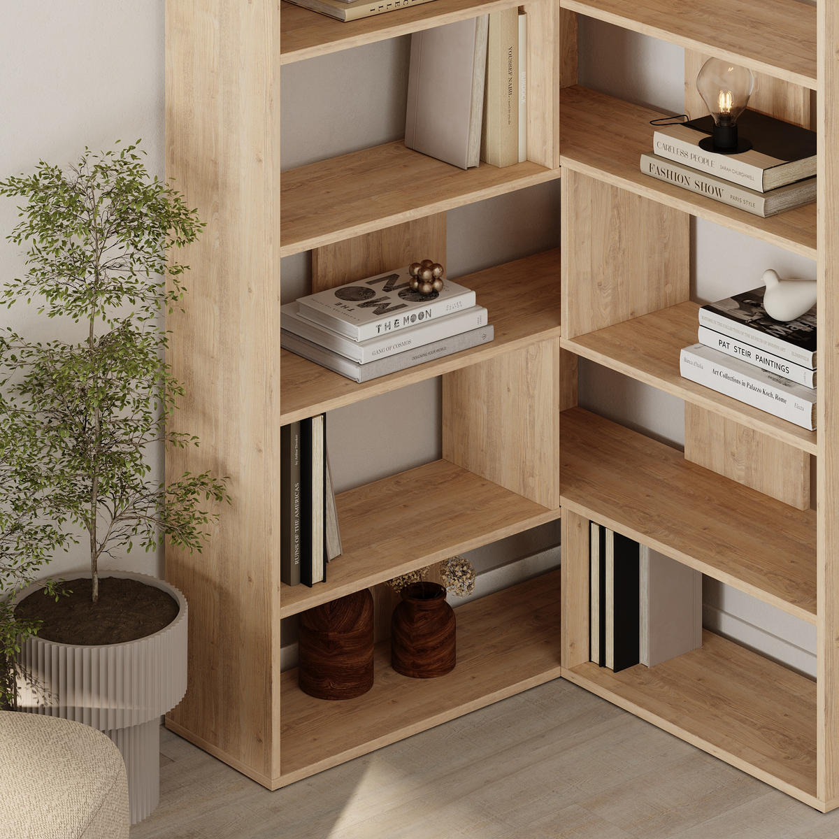 BÜCHERREGAL Molly Nr. 4 Eiche 94/30/179 cm - Eichefarben, Holzwerkstoff (93.6/178.6/29.6cm) - Decortie