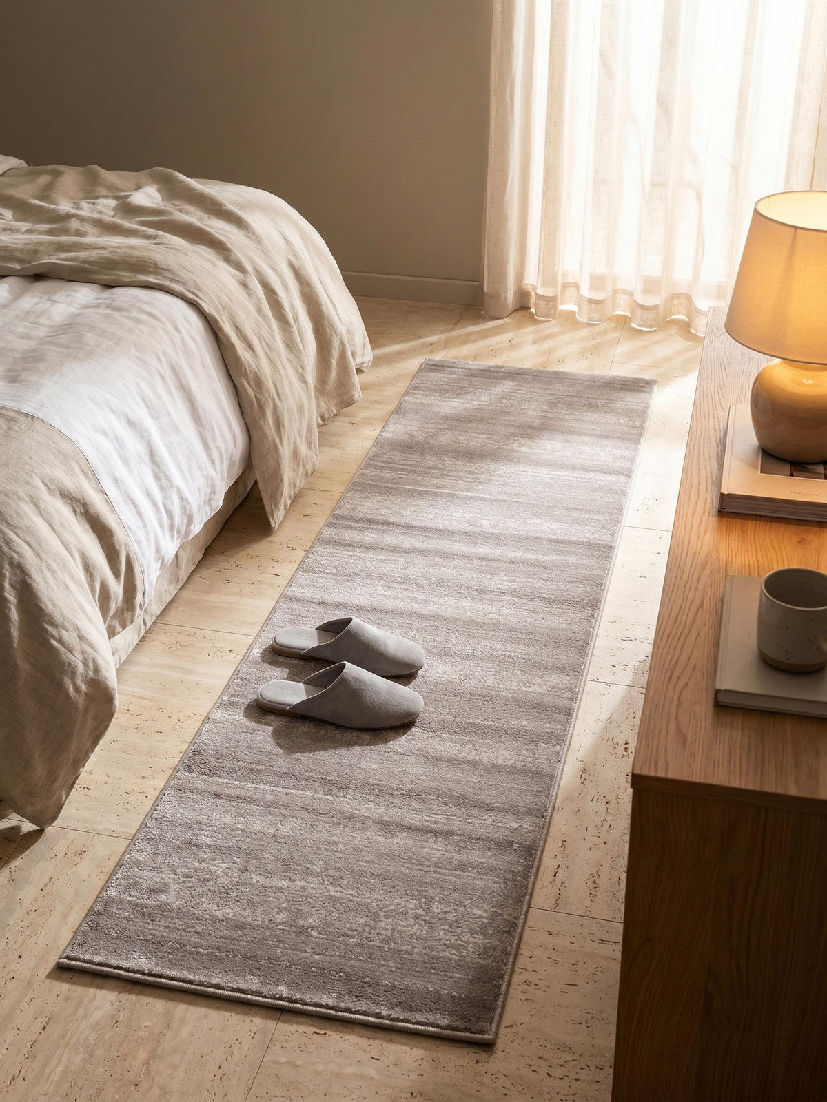 KURZFLORTEPPICH INN, einfarbig, Beige, 80 x 300 cm - Beige, Textil (80/300cm) - KADIMA DESIGN