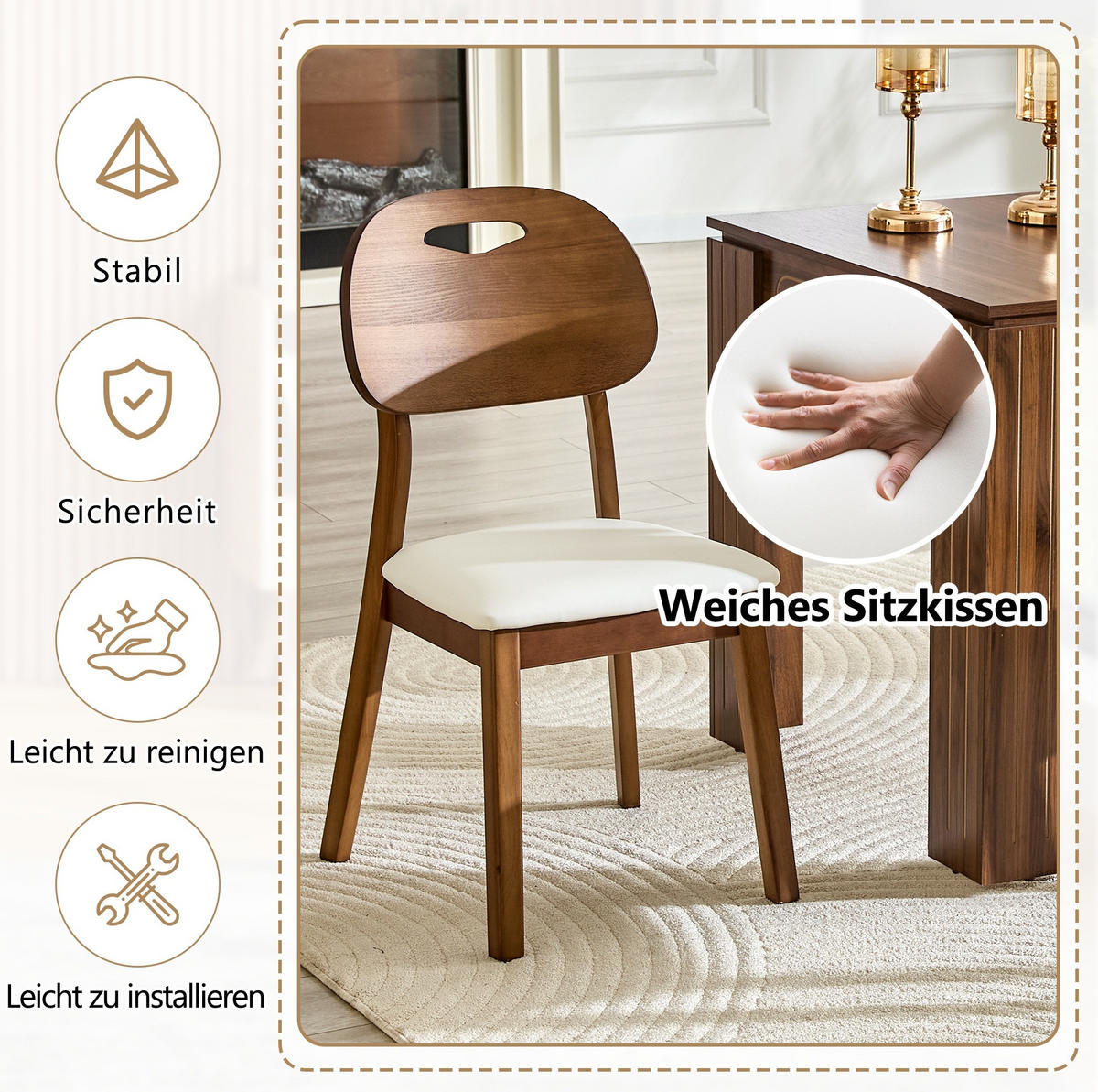 ESSZIMMERSTUHL 2er-Set mit Ovallehne, Holz Weiß - Weiß, Holz (44/88/50cm) - Meubliv
