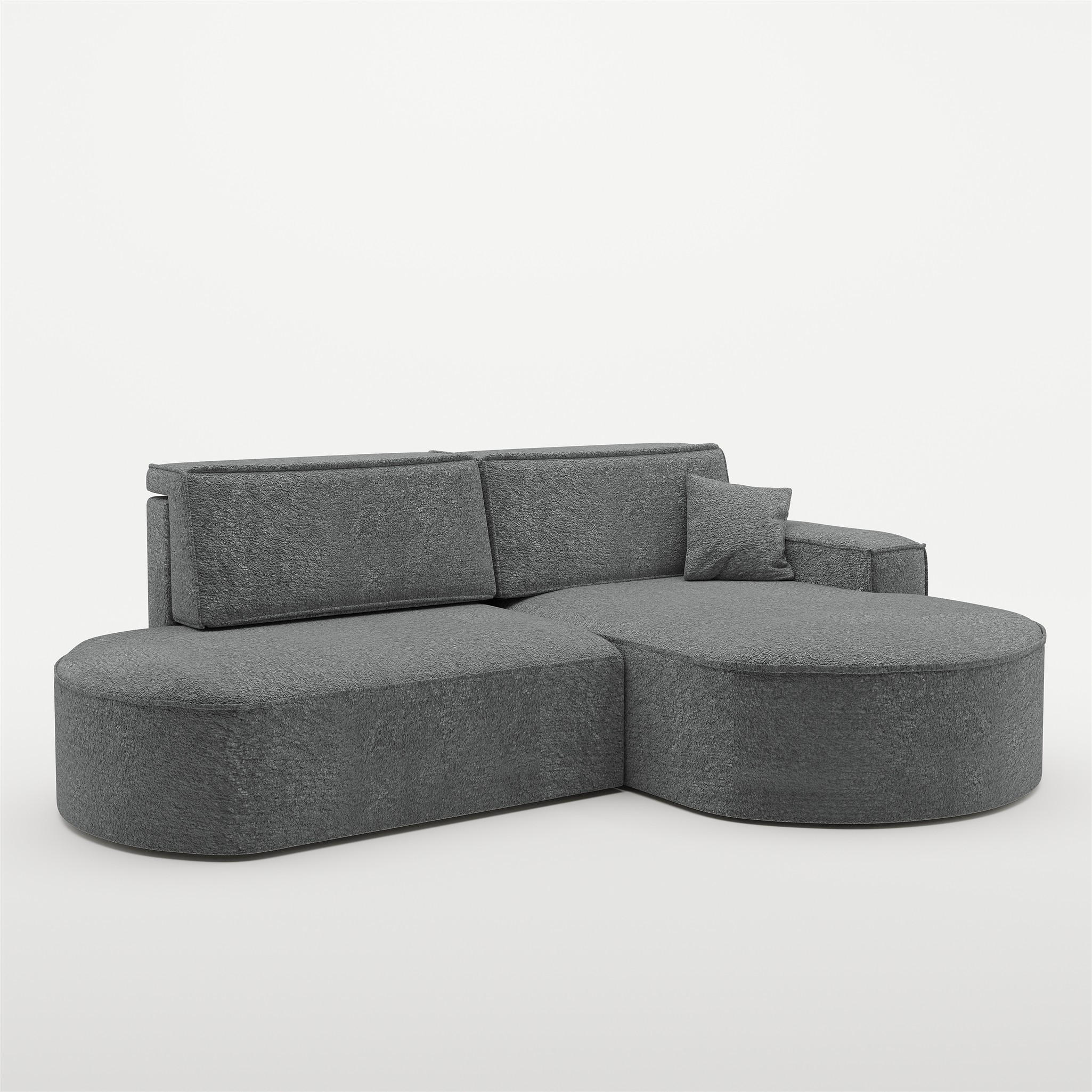 ECKSOFA Venedig Mit Schlaffunktion - Dunkelgrau, Holzwerkstoff/Textil (278/179cm) - Fun Möbel