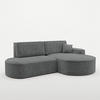 ECKSOFA Venedig Mit Schlaffunktion - Dunkelgrau, Holzwerkstoff/Textil (278/179cm) - Fun Möbel