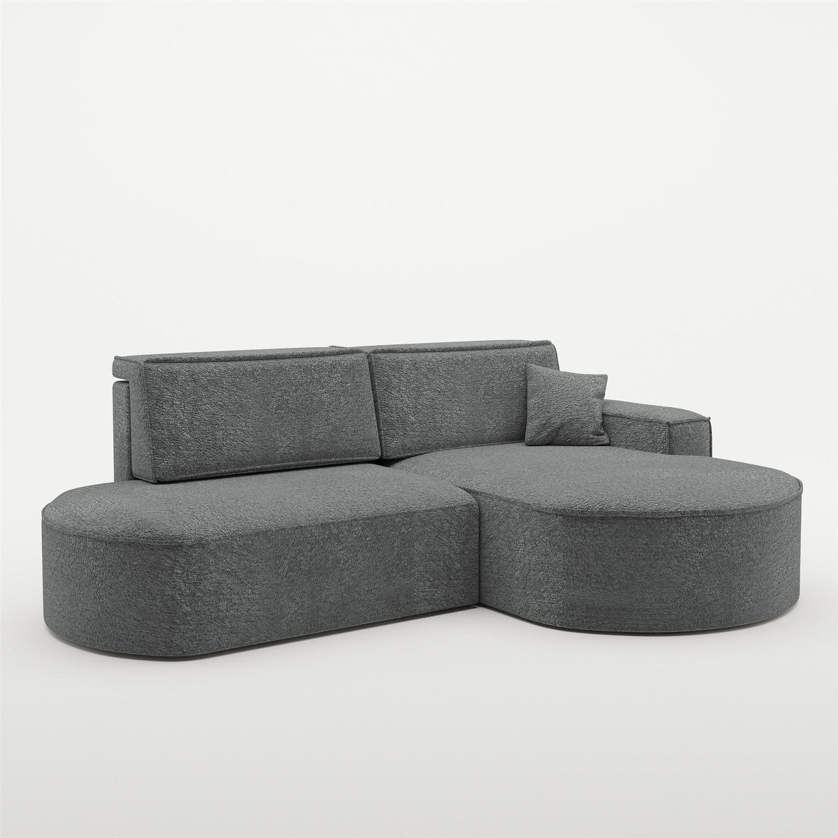 ECKSOFA Venedig Mit Schlaffunktion - Dunkelgrau, Holzwerkstoff/Textil (278/179cm) - Fun Möbel