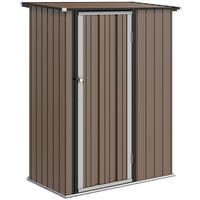 GERÄTEHAUS DE-08140 mit Schrägdach & abschließbarer Tür Braun - Braun, Metall (86/189/142cm) - ComfortXL