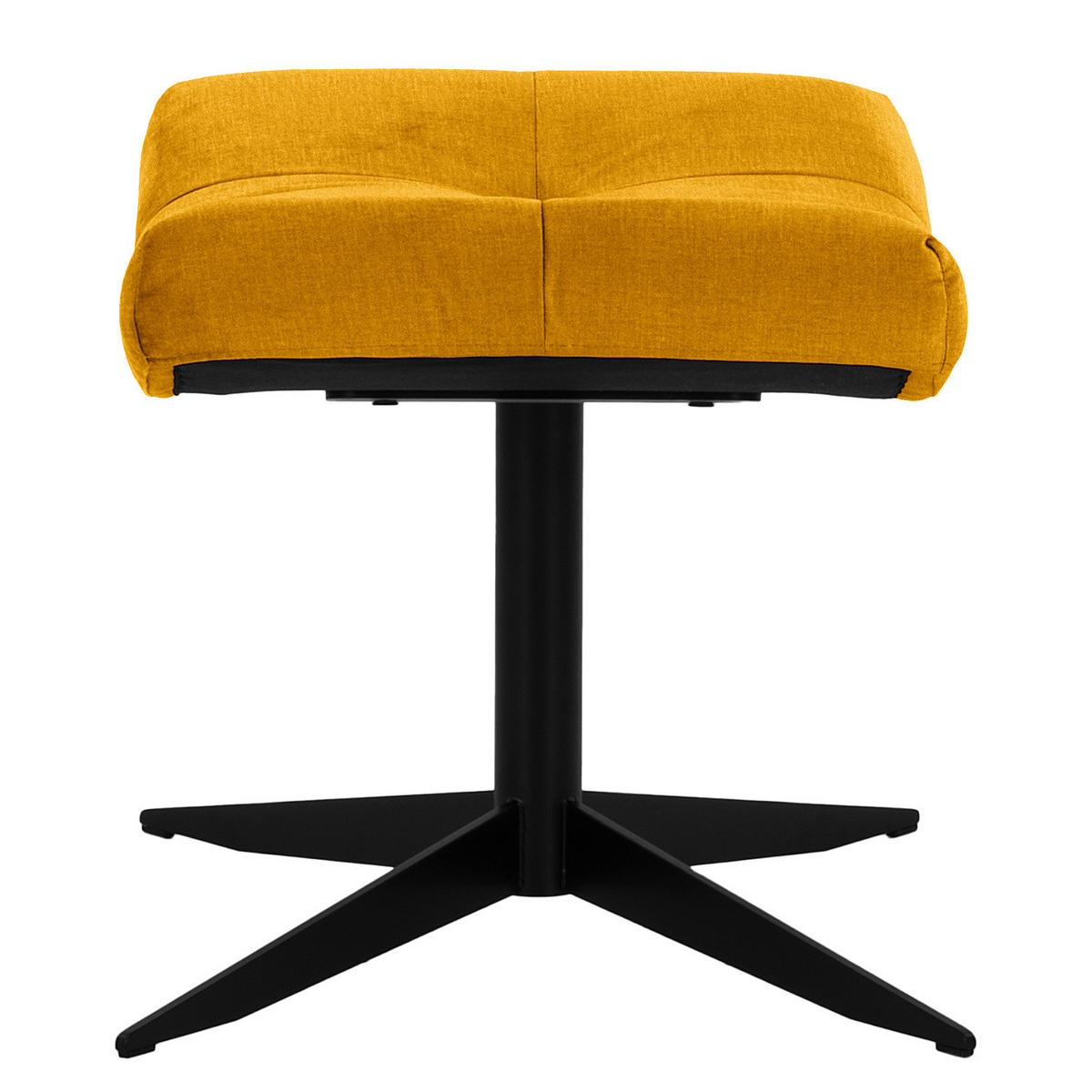 POLSTERHOCKER - Gelb/Schwarz, Textil/Metall (67/47/50cm) - home24