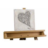 ACRYLBILD HANDGEMALT 30/30 cm - Silberfarben, Holz/Textil (0.34/30cm) - KUNSTLOFT