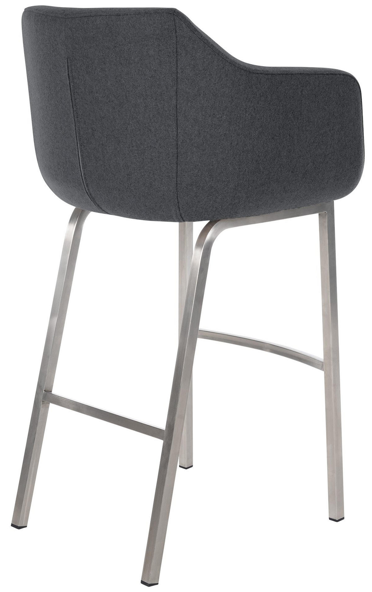 BARHOCKER Filz grau - Edelstahlfarben/Grau, Textil/Metall (58/108/56cm) - CLP