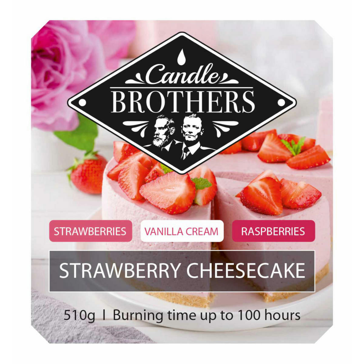 DUFTKERZE CandleBrothers - Hellrosa, Glas/Naturmaterialen (15cm)