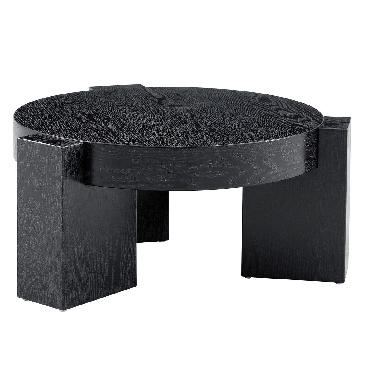 COUCHTISCH-SET 61/61/30 cm Schwarz aus Holzwerkstoff und Glas mit teilbarem 2-in-1 Design - Schwarz, Holzwerkstoff (61/61/30cm) - OKWISH