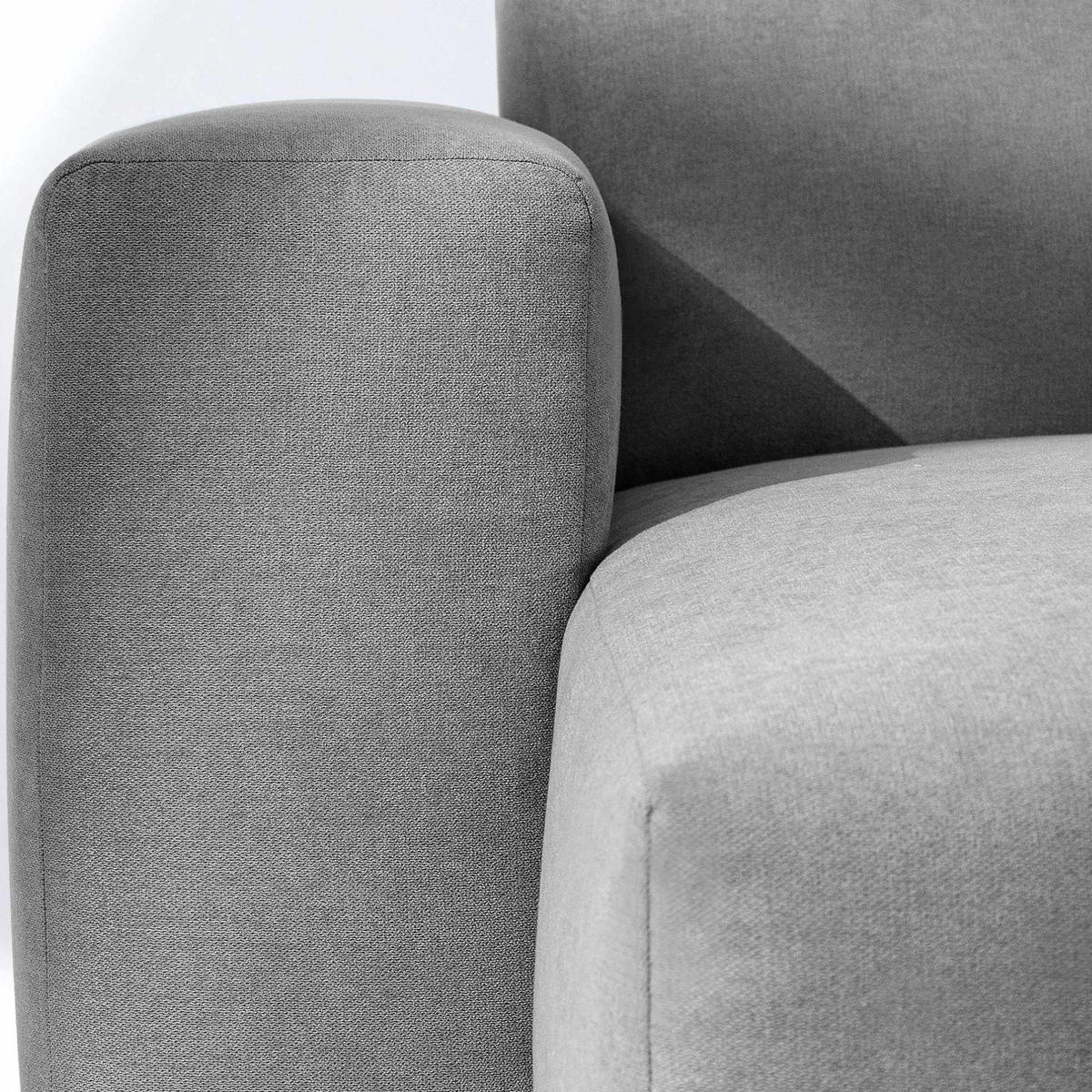 ECKSOFA RECHTS MUDI in moderner Optik mit hochwertigem Kaltschaum, Cord-Stoff, Aschgrau - Schwarz/Grau, Textil (280/160cm) - KONSIMO®