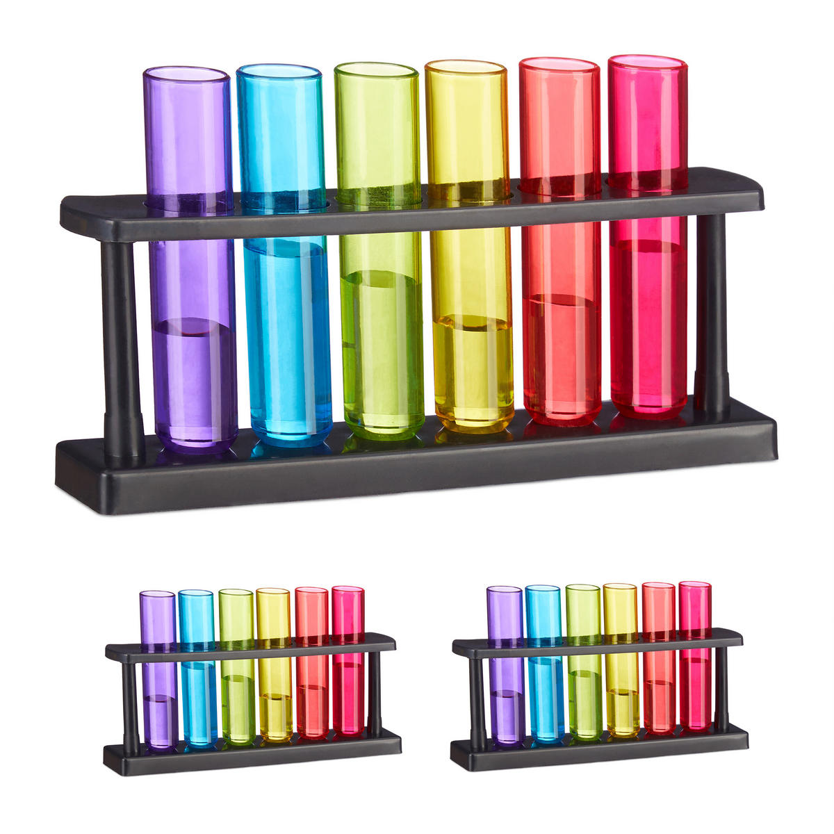 18xSCHNAPSGLÄSER - Multicolor, Kunststoff (0.04L) - Relaxdays