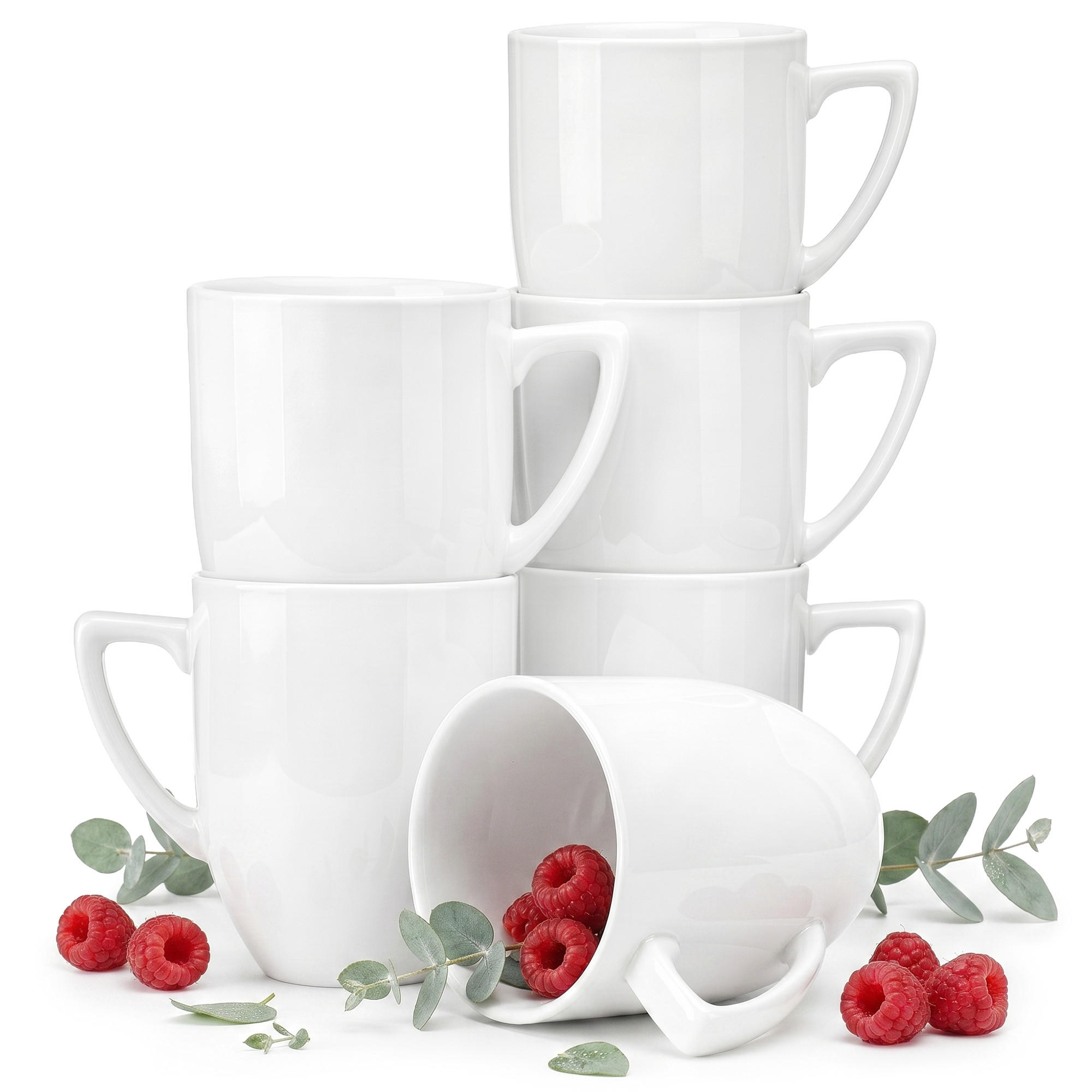 BECHER CARLINA 6-tlg - Weiß, Keramik (0.3L) - KONSIMO®