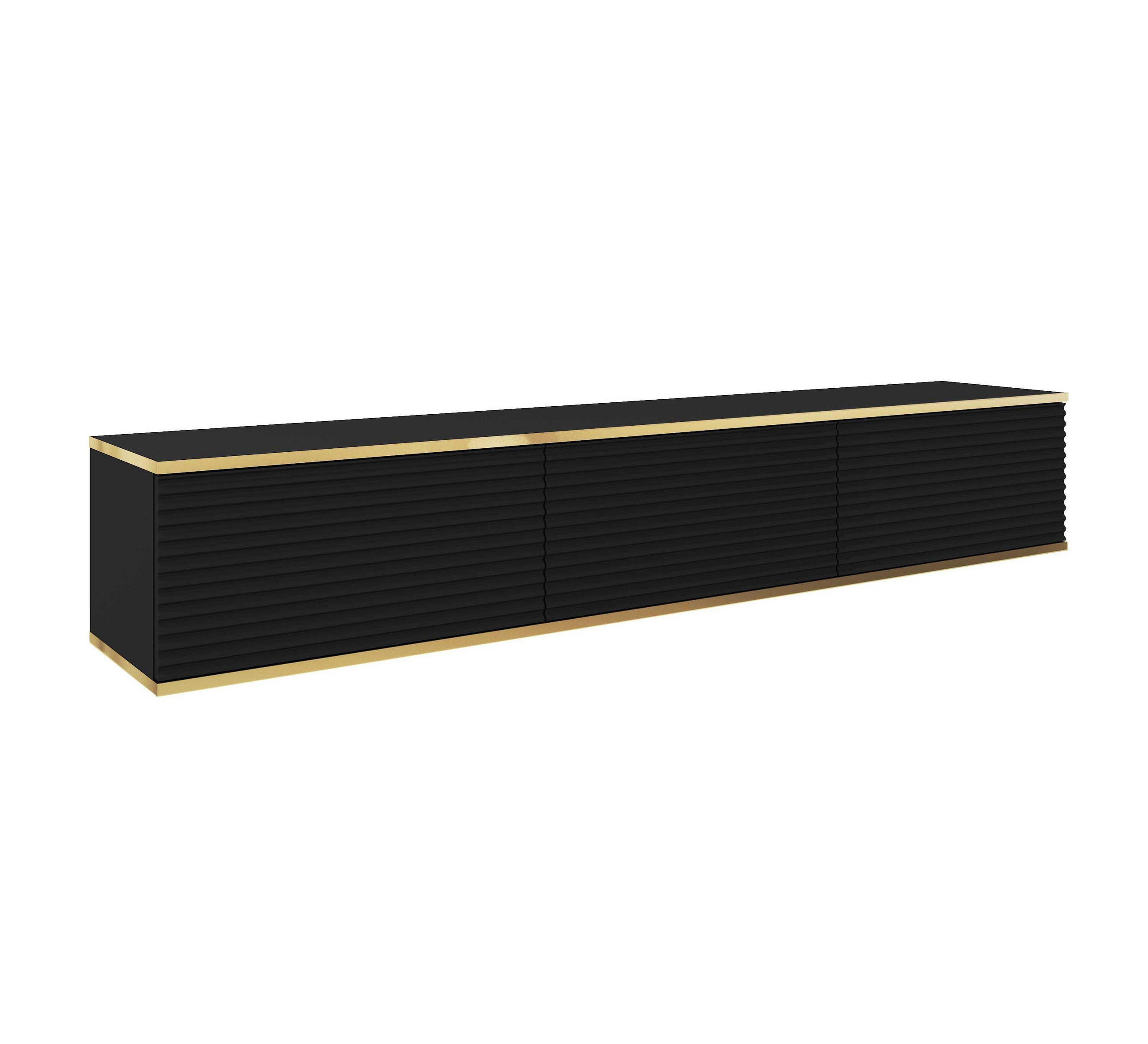 Furnlux Tv-Lowboard Schwarz 175x30x32 cm