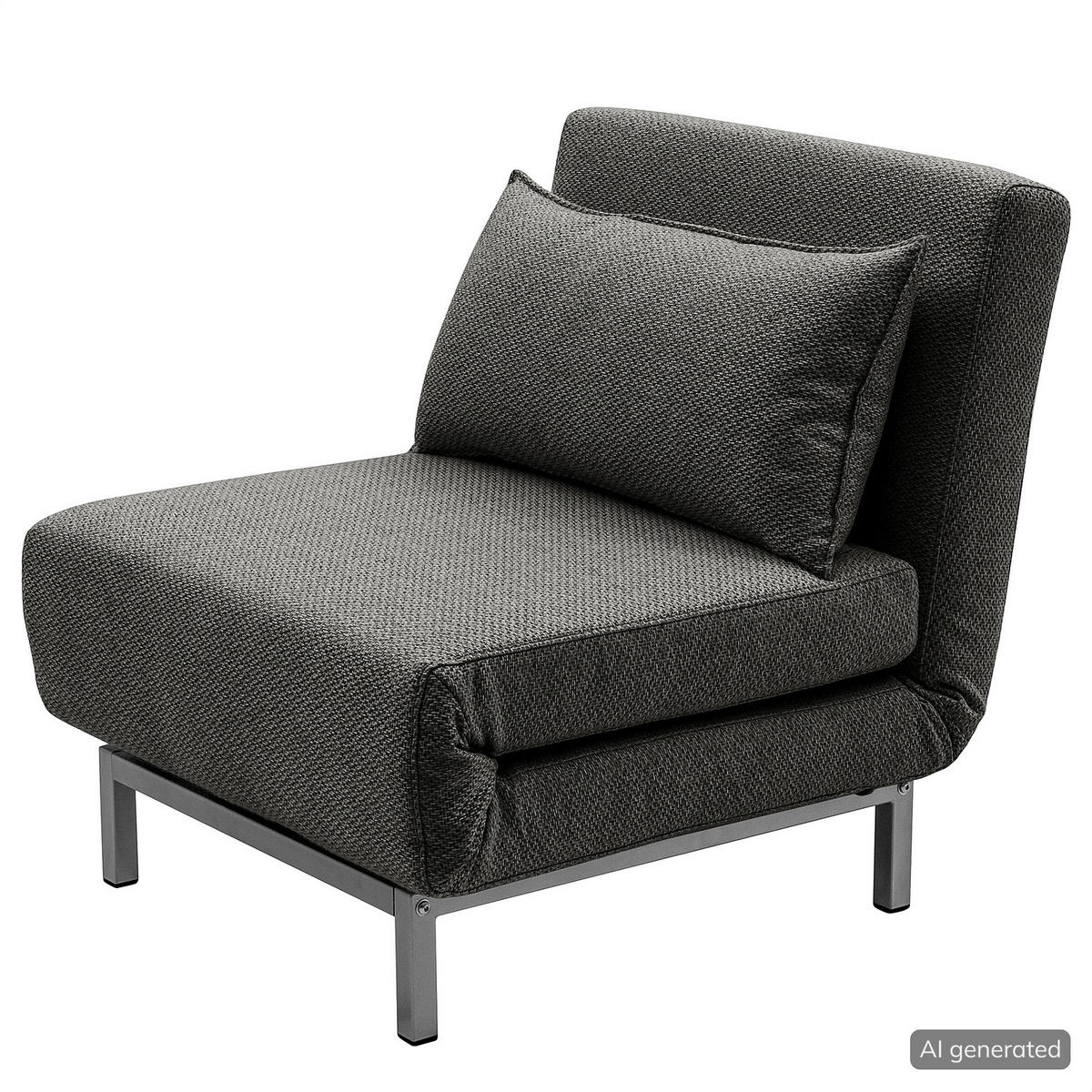SCHLAFSESSEL - Anthrazit/Silberfarben, Textil/Metall (77/78/85cm) - home24