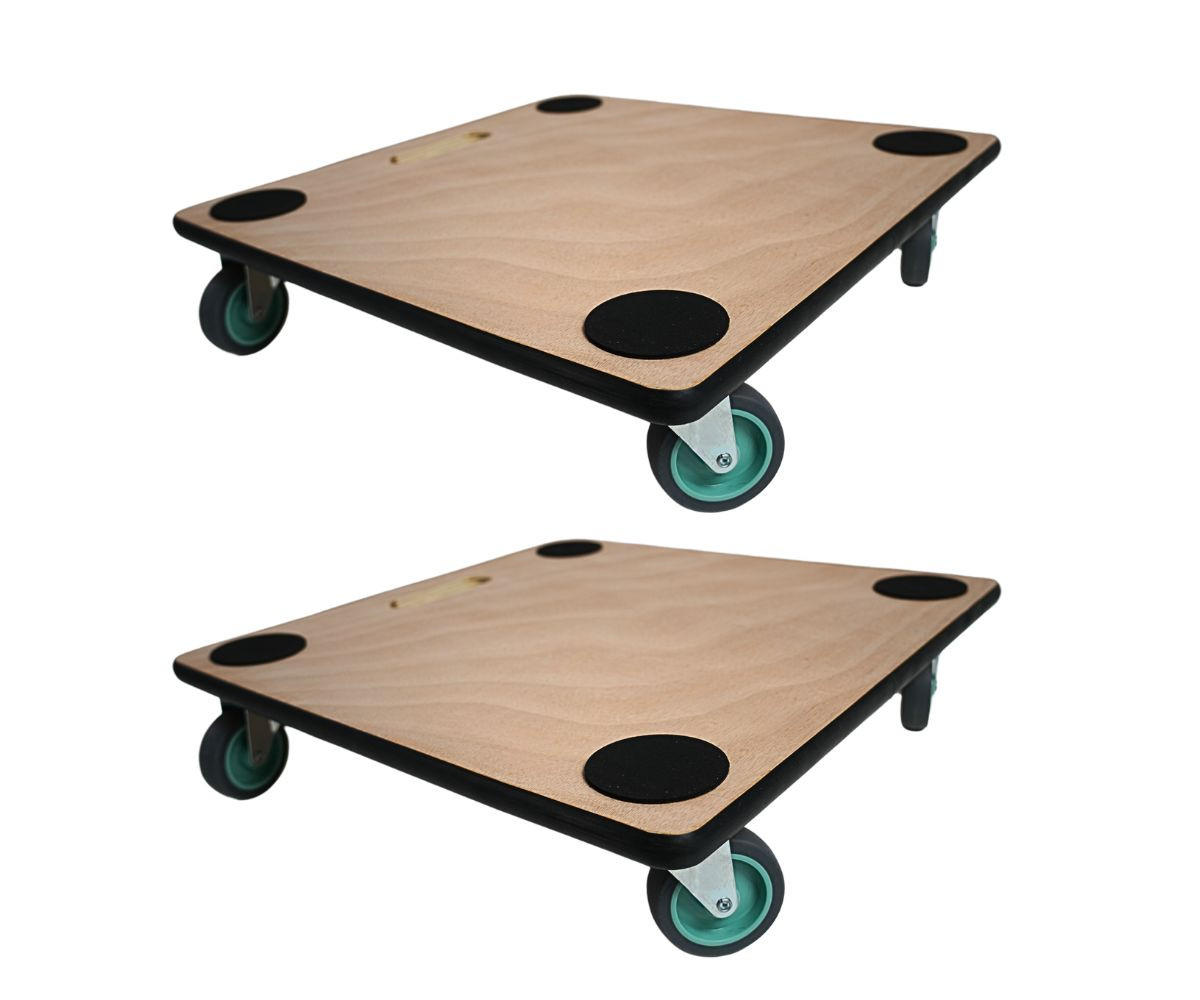 TRANSPORTROLLER 2er-Set Hercules mit 4 Rollen 11,5x50x50 cm Traglast 150kg Sperrholzplatte Braun - Braun, Holzwerkstoff (50/50/11.5cm) - PROREGAL