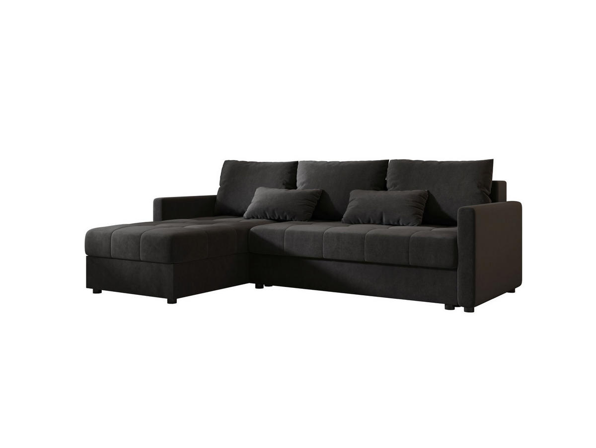 ECKSOFA MOS L BIS Itaka 27 Links mit Schlaffunktion - Dunkelgrau, Textil (220/143cm) - Bedante