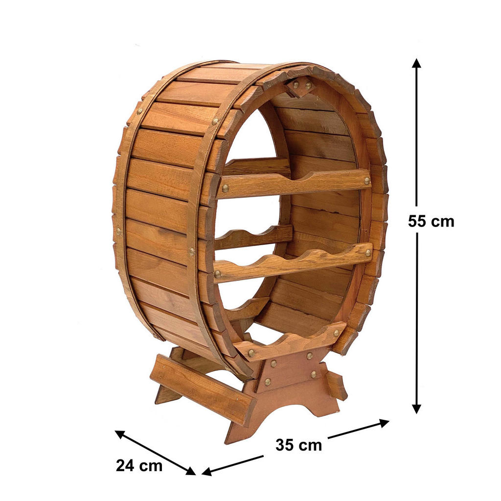 Thumbnail - DanDiBo Weinregal, Braun, Holz, 35x55x35 cm, Wohnzimmer, Regale, Weinregale