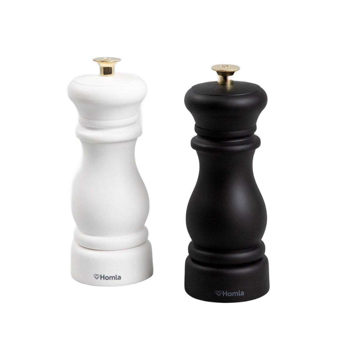 GEWÜRZMÜHLE Evron schwarz und weiß 16 cm 2er-Set - Schwarz, Kunststoff (8/16/8cm) - Homla
