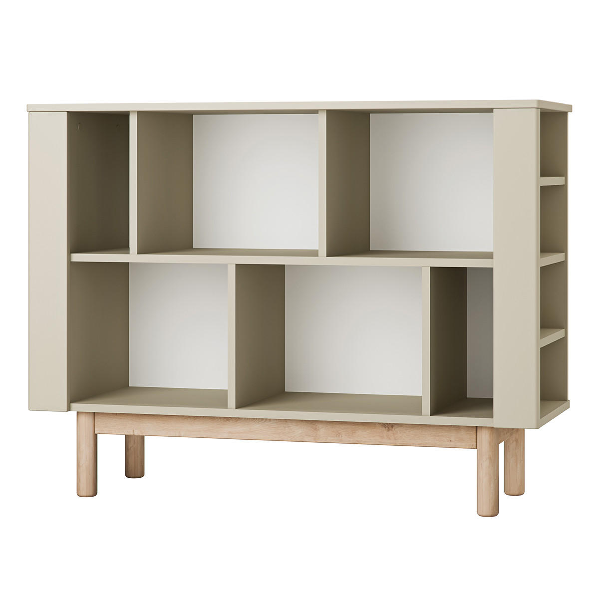 KNIHOVNA Miloo Šampaňské - béžová, kompozitní dřevo (120/90.5/40cm) - Petits-meubles