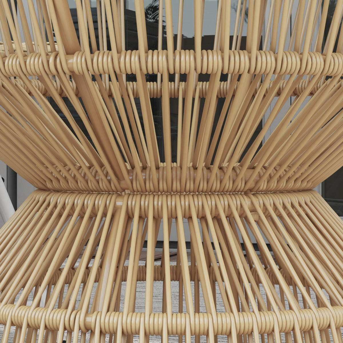 BEISTELLTISCH 60/60/50 cm mit Hartglas-Tischplatte und PE-Rattan-Geflecht, Naturholz - Naturfarben, Glas (60/60/50cm) - Redom